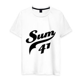Мужская футболка хлопок с принтом Лого Sum41 в Санкт-Петербурге, 100% хлопок | прямой крой, круглый вырез горловины, длина до линии бедер, слегка спущенное плечо. | rock | sum 41 | музыка | музыкальные стили | панк | панк рок | рок