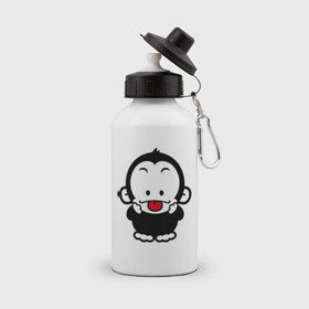 Бутылка спортивная с принтом Веселая обезьянка в Санкт-Петербурге, металл | емкость — 500 мл, в комплекте две пластиковые крышки и карабин для крепления | веселая | веселая обезьянка | животные | обезьяна | обезьянка | прикольные картинки