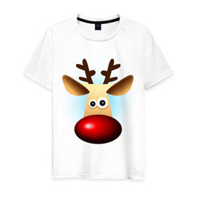 Мужская футболка хлопок с принтом WOW Deer в Санкт-Петербурге, 100% хлопок | прямой крой, круглый вырез горловины, длина до линии бедер, слегка спущенное плечо. | 2013 | happy new year | new year | год змеи | дед мороз | новый год | олень