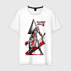 Мужская футболка хлопок с принтом Silent Hill (палач) в Санкт-Петербурге, 100% хлопок | прямой крой, круглый вырез горловины, длина до линии бедер, слегка спущенное плечо. | кино | кровь | сайлент хилл | топор | ужастик | ужасы | фильм