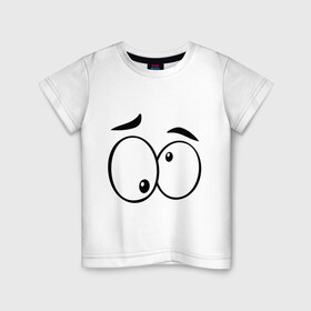 Детская футболка хлопок с принтом Глазастик в Санкт-Петербурге, 100% хлопок | круглый вырез горловины, полуприлегающий силуэт, длина до линии бедер | глаза | глазастик | девушкам | прикольные картинки | рожицы | смайлы | эмоции