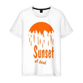 Мужская футболка хлопок с принтом Sunset of dead в Санкт-Петербурге, 100% хлопок | прямой крой, круглый вырез горловины, длина до линии бедер, слегка спущенное плечо. | 