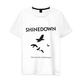 Мужская футболка хлопок с принтом Shinedown Soun of Madness в Санкт-Петербурге, 100% хлопок | прямой крой, круглый вырез горловины, длина до линии бедер, слегка спущенное плечо. | shinedown soun of madness | группы | музыка | рок группы | рок музыка