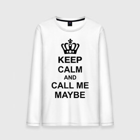 Мужской лонгслив хлопок с принтом Call me maybe в Санкт-Петербурге, 100% хлопок |  | Тематика изображения на принте: call me maybe | keep calm