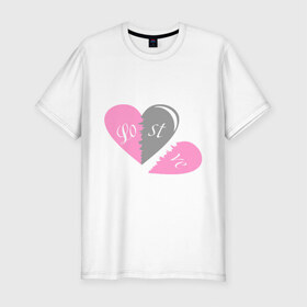 Мужская футболка премиум с принтом Love-lost в Санкт-Петербурге, 92% хлопок, 8% лайкра | приталенный силуэт, круглый вырез ворота, длина до линии бедра, короткий рукав | lost | love | бывшие | потеря | про бывших | разбитое сердце | расставания | расстались | сердце