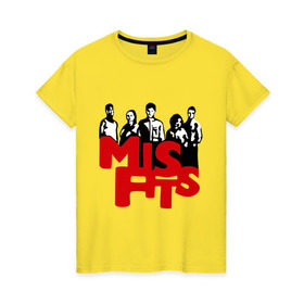 Женская футболка хлопок с принтом Misfits heroes в Санкт-Петербурге, 100% хлопок | прямой крой, круглый вырез горловины, длина до линии бедер, слегка спущенное плечо | misfits