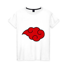 Женская футболка хлопок с принтом Облако (Акацуки) в Санкт-Петербурге, 100% хлопок | прямой крой, круглый вырез горловины, длина до линии бедер, слегка спущенное плечо | облако | орнамент | трайблы | узор | узоры