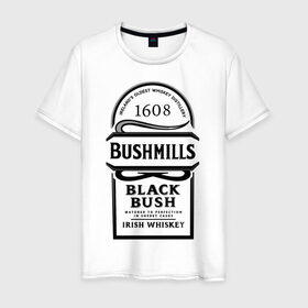 Мужская футболка хлопок с принтом Bushmills в Санкт-Петербурге, 100% хлопок | прямой крой, круглый вырез горловины, длина до линии бедер, слегка спущенное плечо. | club | dj | бушмилс | виски | для барменов | клубные