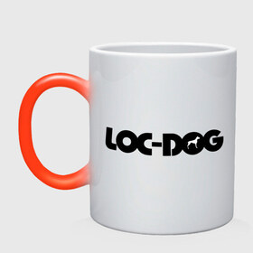 Кружка хамелеон с принтом Loc Dog (2) в Санкт-Петербурге, керамика | меняет цвет при нагревании, емкость 330 мл | Тематика изображения на принте: loc dog | rap | реп | русский рэп | рэп
