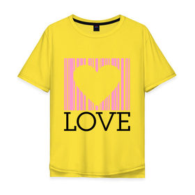 Мужская футболка хлопок Oversize с принтом Love штрихкод в Санкт-Петербурге, 100% хлопок | свободный крой, круглый ворот, “спинка” длиннее передней части | 14 feb | 14 февраля | love | valentines day | день влюбленных | день всех влюбленных | день святого валентина | любовь | подарок девушке | сердце