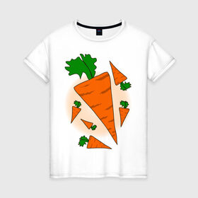 Женская футболка хлопок с принтом Carrot в Санкт-Петербурге, 100% хлопок | прямой крой, круглый вырез горловины, длина до линии бедер, слегка спущенное плечо | 14 feb | 14 февраля | влюбленным | день святого валентина | любовь | морковка | морковь | парные