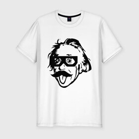 Мужская футболка премиум с принтом Dubstep Einstein (Дабстеп Эйнштейн) в Санкт-Петербурге, 92% хлопок, 8% лайкра | приталенный силуэт, круглый вырез ворота, длина до линии бедра, короткий рукав | dubstep | даб | дабстеп | эйнштейн