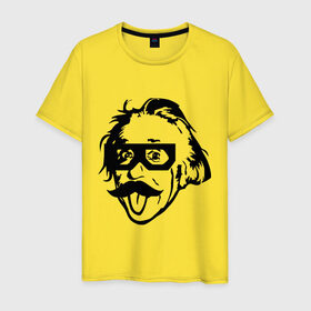Мужская футболка хлопок с принтом Dubstep Einstein (Дабстеп Эйнштейн) в Санкт-Петербурге, 100% хлопок | прямой крой, круглый вырез горловины, длина до линии бедер, слегка спущенное плечо. | dubstep | даб | дабстеп | эйнштейн