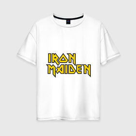 Женская футболка хлопок Oversize с принтом Iron Maiden в Санкт-Петербурге, 100% хлопок | свободный крой, круглый ворот, спущенный рукав, длина до линии бедер
 | heavy metal | metal | rock | trash metal | метал | металл | рок | рок группа | трэш метал | хеви метал