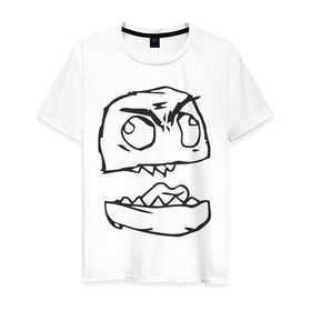 Мужская футболка хлопок с принтом Злая рожа в Санкт-Петербурге, 100% хлопок | прямой крой, круглый вырез горловины, длина до линии бедер, слегка спущенное плечо. | злой мем | интернет приколы | комиксы | мемы | рожа