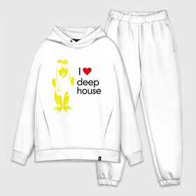 Мужской костюм хлопок OVERSIZE с принтом I love deep house в Санкт-Петербурге,  |  | house | i love deep house | клубная музыка | клубные | хаус | я люблю хаус