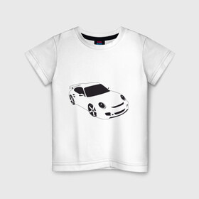 Детская футболка хлопок с принтом Porsche (порше) в Санкт-Петербурге, 100% хлопок | круглый вырез горловины, полуприлегающий силуэт, длина до линии бедер | auto | авто | порше | тачки