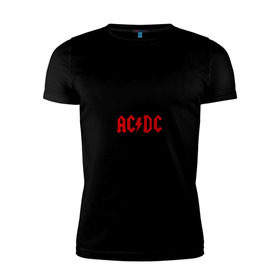 Мужская футболка премиум с принтом AC/DC в Санкт-Петербурге, 92% хлопок, 8% лайкра | приталенный силуэт, круглый вырез ворота, длина до линии бедра, короткий рукав | ac dc | acdc | acds | acdsee | asds | heavy metal | metal | rock | trash metal | метал | металл | рок | рок группа | трэш метал | хеви метал | эйсидиси
