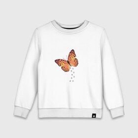 Детский свитшот хлопок с принтом Реалистичная бабочка 2 в Санкт-Петербурге, 100% хлопок | круглый вырез горловины, эластичные манжеты, пояс и воротник | Тематика изображения на принте: 