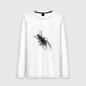 Мужской лонгслив хлопок с принтом Реалистичный жук в Санкт-Петербурге, 100% хлопок |  | Тематика изображения на принте: жук | насекомые | прикол | прикольные картинки | реалистичный жук