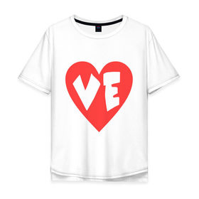 Мужская футболка хлопок Oversize с принтом Вторая половинка любви в Санкт-Петербурге, 100% хлопок | свободный крой, круглый ворот, “спинка” длиннее передней части | love | для влюбленных | для двоих | любовь | парные | сердечко | сердце