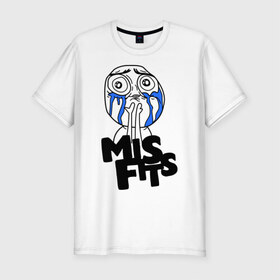 Мужская футболка премиум с принтом Misfits мем в Санкт-Петербурге, 92% хлопок, 8% лайкра | приталенный силуэт, круглый вырез ворота, длина до линии бедра, короткий рукав | misfits