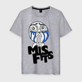 Мужская футболка хлопок с принтом Misfits мем в Санкт-Петербурге, 100% хлопок | прямой крой, круглый вырез горловины, длина до линии бедер, слегка спущенное плечо. | Тематика изображения на принте: misfits