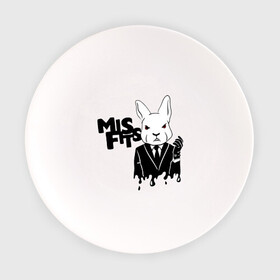 Тарелка с принтом Кролик misfits в Санкт-Петербурге, фарфор | диаметр - 210 мм
диаметр для нанесения принта - 120 мм | misfits