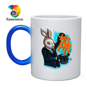 Кружка хамелеон с принтом Кролик-психопат в Санкт-Петербурге, керамика | меняет цвет при нагревании, емкость 330 мл | misfits
