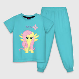 Детская пижама хлопок с принтом Naughty Fluttershy в Санкт-Петербурге, 100% хлопок |  брюки и футболка прямого кроя, без карманов, на брюках мягкая резинка на поясе и по низу штанин
 | fluttershy | naughty | naughty fluttershy | pony | мой маленький пони | пони