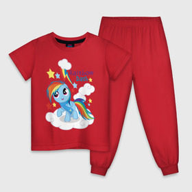 Детская пижама хлопок с принтом Rainbow Dash в Санкт-Петербурге, 100% хлопок |  брюки и футболка прямого кроя, без карманов, на брюках мягкая резинка на поясе и по низу штанин
 | dash | pony | rainbow | rainbow dash | детские | мой маленький пони | пони
