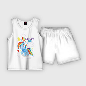 Детская пижама с шортами хлопок с принтом Rainbow Dash в Санкт-Петербурге,  |  | dash | pony | rainbow | rainbow dash | детские | мой маленький пони | пони