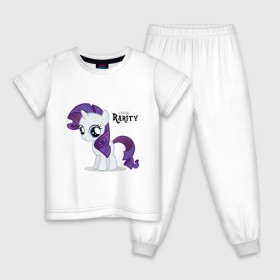 Детская пижама хлопок с принтом Young Rarity в Санкт-Петербурге, 100% хлопок |  брюки и футболка прямого кроя, без карманов, на брюках мягкая резинка на поясе и по низу штанин
 | rarity | young | young rarity | детские | мой маленький пони | пони