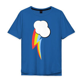 Мужская футболка хлопок Oversize с принтом Радуга пони в Санкт-Петербурге, 100% хлопок | свободный крой, круглый ворот, “спинка” длиннее передней части | детские | детям | для детей | мой маленький пони | пони | радуга