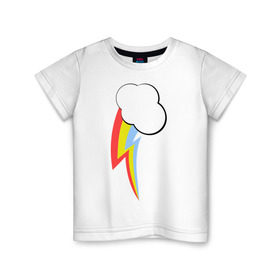 Детская футболка хлопок с принтом Радуга пони в Санкт-Петербурге, 100% хлопок | круглый вырез горловины, полуприлегающий силуэт, длина до линии бедер | детские | детям | для детей | мой маленький пони | пони | радуга