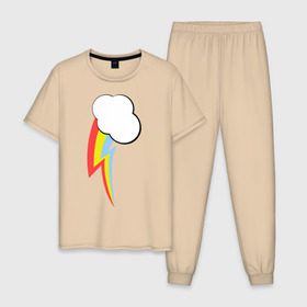 Мужская пижама хлопок с принтом Радуга пони в Санкт-Петербурге, 100% хлопок | брюки и футболка прямого кроя, без карманов, на брюках мягкая резинка на поясе и по низу штанин
 | детские | детям | для детей | мой маленький пони | пони | радуга