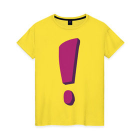 Женская футболка хлопок с принтом Фиолетовый ответ в Санкт-Петербурге, 100% хлопок | прямой крой, круглый вырез горловины, длина до линии бедер, слегка спущенное плечо | восклицание | восклицательный знак | знак препинания | знаки препинания