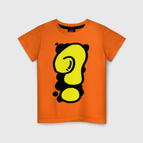 Детская футболка хлопок с принтом Мультяшный вопрос в Санкт-Петербурге, 100% хлопок | круглый вырез горловины, полуприлегающий силуэт, длина до линии бедер | вопрос | вопросительный знак | знак вопроса | знак препинания | знаки препинания