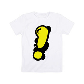 Детская футболка хлопок с принтом Мультяшный восклицательный знак в Санкт-Петербурге, 100% хлопок | круглый вырез горловины, полуприлегающий силуэт, длина до линии бедер | восклицание | восклицательный знак | знак препинания | знаки препинания