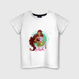 Детская футболка хлопок с принтом WinX - Лейла в Санкт-Петербурге, 100% хлопок | круглый вырез горловины, полуприлегающий силуэт, длина до линии бедер | win x | winx | винкс | детские | детям | для детей | лейла | феи