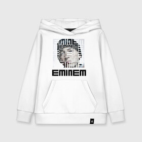 Детская толстовка хлопок с принтом Eminem grey в Санкт-Петербурге, 100% хлопок | Круглый горловой вырез, эластичные манжеты, пояс, капюшен | хип хоп