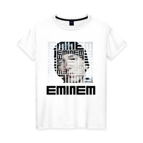 Женская футболка хлопок с принтом Eminem grey в Санкт-Петербурге, 100% хлопок | прямой крой, круглый вырез горловины, длина до линии бедер, слегка спущенное плечо | хип хоп