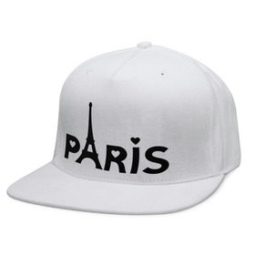 Кепка снепбек с прямым козырьком с принтом Paris logo в Санкт-Петербурге, хлопок 100% |  | paris | париж | парис | туристические | франция | эйфелева башня