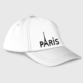 Бейсболка с принтом Paris logo в Санкт-Петербурге, 100% хлопок | классический козырек, металлическая застежка-регулятор размера | Тематика изображения на принте: paris | париж | парис | туристические | франция | эйфелева башня