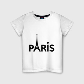 Детская футболка хлопок с принтом Paris logo в Санкт-Петербурге, 100% хлопок | круглый вырез горловины, полуприлегающий силуэт, длина до линии бедер | paris | париж | парис | туристические | франция | эйфелева башня