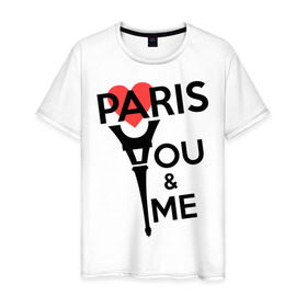 Мужская футболка хлопок с принтом Paris. You and me. Red heart в Санкт-Петербурге, 100% хлопок | прямой крой, круглый вырез горловины, длина до линии бедер, слегка спущенное плечо. | paris | paris you and me | paris you and me red heart | you and me | париж | париж ты и я | ты и я