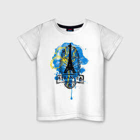 Детская футболка хлопок с принтом France в Санкт-Петербурге, 100% хлопок | круглый вырез горловины, полуприлегающий силуэт, длина до линии бедер | france | франция | эйфелева башня