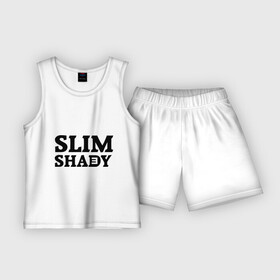 Детская пижама с шортами хлопок с принтом Slim shady. E в Санкт-Петербурге,  |  | eminem | slim shady | зарубежный рэп | музыка | репчик | рэп | эминем