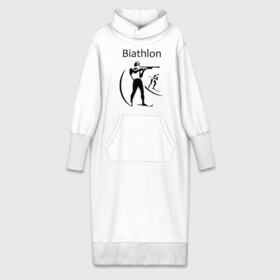 Платье удлиненное хлопок с принтом Биатлон в Санкт-Петербурге,  |  | biathlon | биатлон | спорт