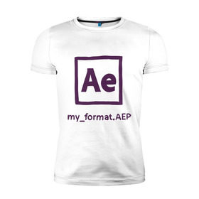 Мужская футболка премиум с принтом Adobe After Effects в Санкт-Петербурге, 92% хлопок, 8% лайкра | приталенный силуэт, круглый вырез ворота, длина до линии бедра, короткий рукав | дизайнер | инструменты | профессии